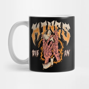 Skull hand "Mines die in" Mug